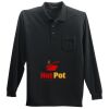 Long Sleeve Silk Touch Polo with Pocket Thumbnail