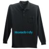 Long Sleeve Silk Touch Polo with Pocket Thumbnail